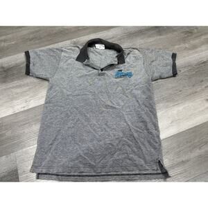 Carolina Panthers Shirt Mens Large Gray NFL Football Polo Majestic Size M